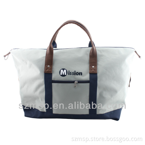 color combine polyester big volume carrier vacation duffel bag/travel bag